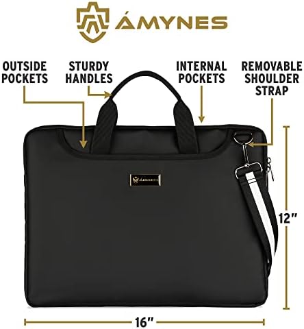 Pacote de bolsa de documentos à prova de fogo Amynes - bolsa à prova de fogo de 16 x 12 polegadas para laptop mais