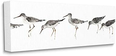 Stuell Industries Beach Bird Sandpipers Pintura branca cinza mínima, projetada por Avery Tillmon Wall Art, 13