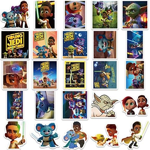 50pcs Kids Stickers Pack Personagens de desenhos animados adesivos fofos Guerra nas Estrelas: Jovens