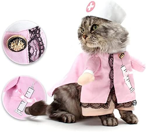 Hotumn Cat Nurse fantasia Halloween Dog Roupos Pet Doctor Clothing Jeans Party Roupe
