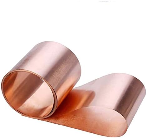 Folha de cobre de placa de latão Haoktsb 99,9% Folha de metal de cobre puro Cu 0,1x100x1000mm para artesanato aeroespacial,