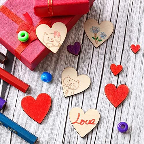 100 PCS PCS Rústico Love Heart 0,78 polegadas inacabadas corações de madeira em branco formam as tags