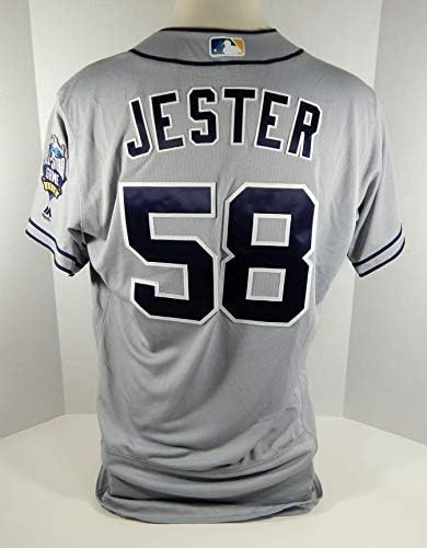 San Diego Padres Jason Jester 58 Jogo emitiu Grey Jersey Asg Patch - jogo usado MLB Jerseys