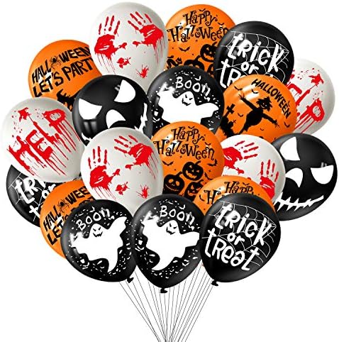 Tuparka 72 PCs Decorações de Halloween Balões de 12 polegadas Halloween Balloons Latex Halloween Decorações de