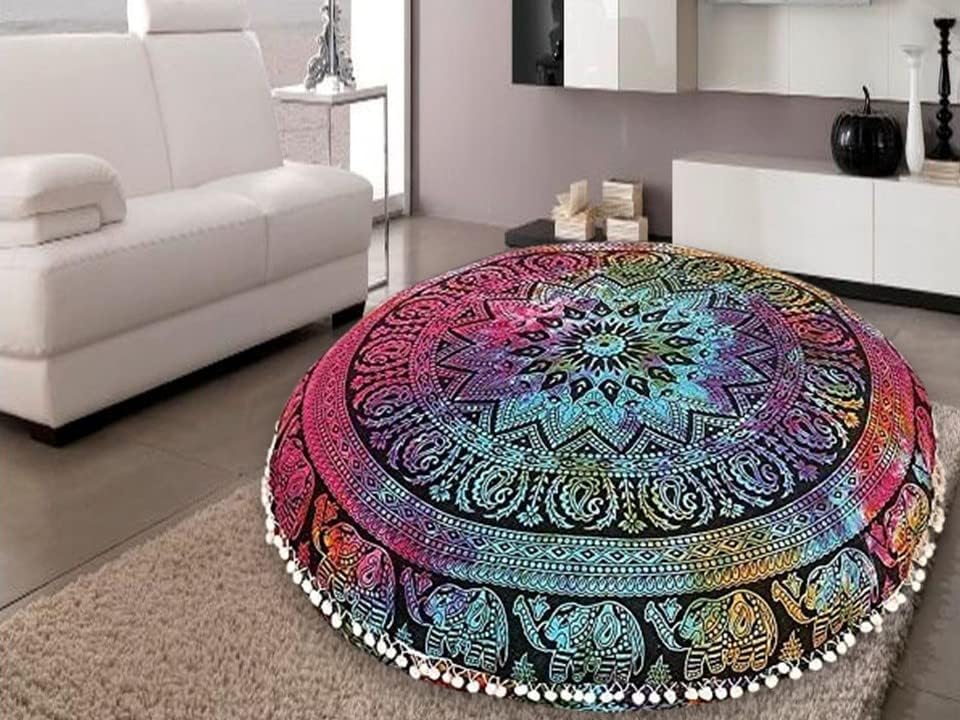 Meditação de travesseiro de piso de Mandala de 32 elefantes de elefante