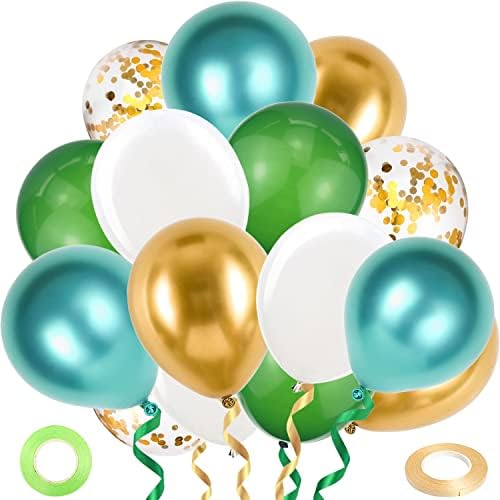 Balões de ouro verde, decoração de balões de 60pcs-party com 33 pés de fita de ouro rosa para aniversário