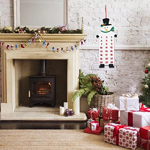 Teemoon Favor to Christmas Gift Ornamentos Calendário do escritório: parede com bolso da árvore dos