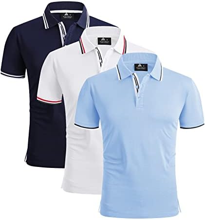 V Valanch Golf Polo Camisetas para homens Manga curta Mostura Wicking de verão Camisas de colarinho