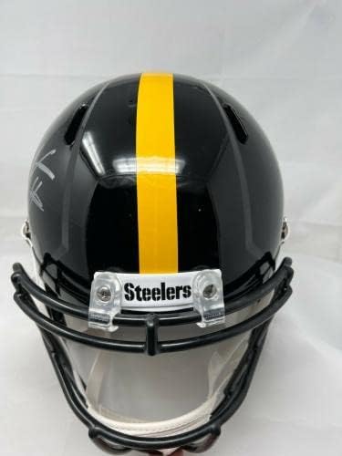 Steelers Najee Harris assinou fanáticos por capacete de réplica em tamanho grande Riddell B314813