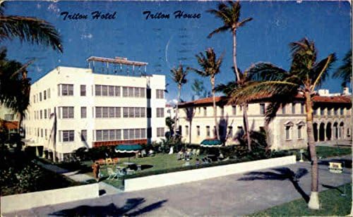 Triton Hotel, 28th Street Miami Beach, Florida FL Original Vintage Post cartão 1956