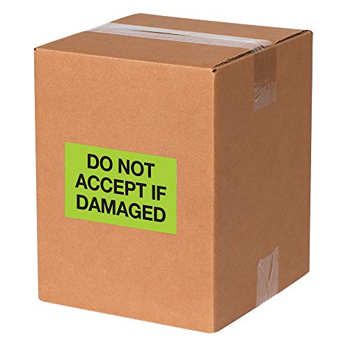 Caixa EUA BDL1086 Etiquetas lógicas de fita, não aceitam se danificadas , 3 x 5 , verde fluorescente