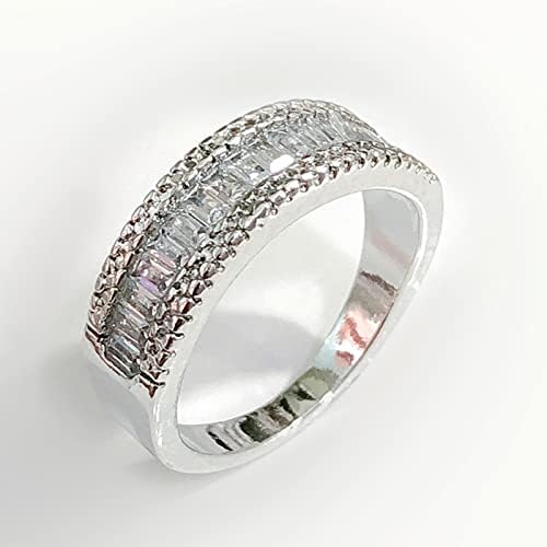 2023 Novas linhas duplas anel de diamante completo anel de diamante quadrado Ring Ring elegante geometria