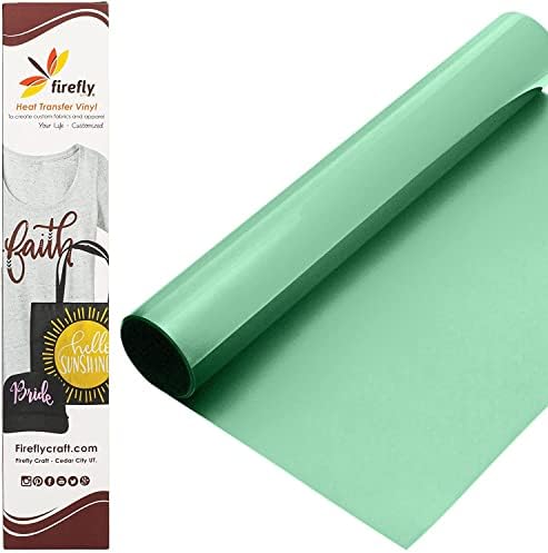 Firefly Craft Green de menta regular, vinil de transferência de calor para camisas - ferro em vinil para cricut