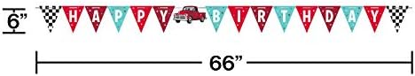 Banner de caminhão vermelho vintage de conversão criativa, 1 ct, 66 x 6