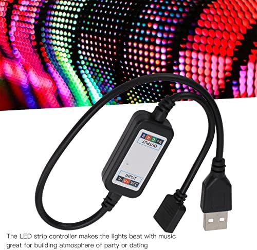 Controlador RGB Luz remota, controlador RGB de LED USB, controlador de escurecimento de luminária LED Controlador RGB Bluetooth Music para Hotels Bars KTV Home, USB LED RGB Controller RGB Bluetooth Music Control