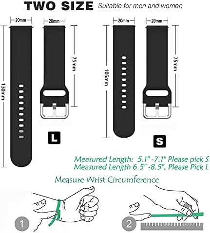 Substituição do HQzon 6 Bands para Samsung Galaxy Watch Active 2 Band 40mm 44mm Ativo 1, Galaxy