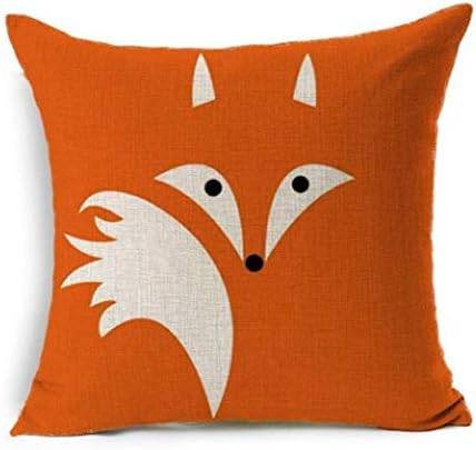 Mfgneh Fazhishun linho de algodão decorativo decorativo fox arremesso de travesseiro Tampa de almofada para sofá de sofá, 18 x 18