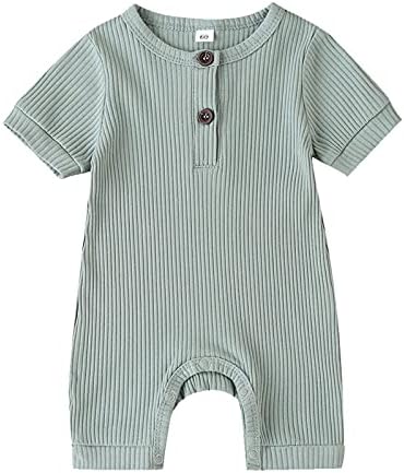 Recém -nascidos menino recém -nascido menino 2 pacote de pacote unissex bebês de verão button macacão macacão roupas roupas de roupa