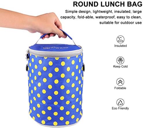 Besportble Canvas Tote reutilizável Tote bolsa de pano de pano de pano de refeição redonda de refeição redonda