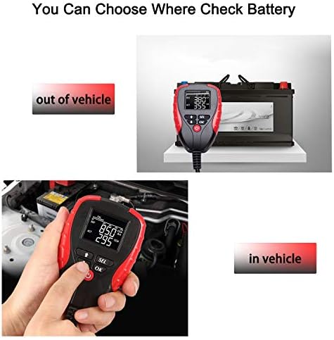 EUTIL 12V Testador de bateria de carros, analisador de carga de bateria automática com exibição de LCD - Teste