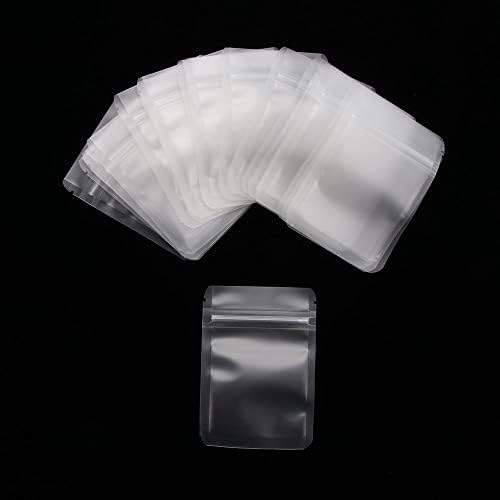 100 PCS Matte Transparent Zip Plástico Bolsa de alumínio alumínio bolsa de alimentos para holograma de água