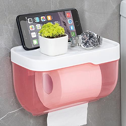 N/um banheiro papel higiênico suporte de toalheiro de parede plástico WC Papel de papel higiênico com prateleira
