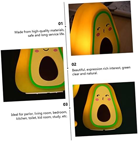 Veemoon 1pc abacate lâmpada de silicone iluminação para crianças lâmpada de mesa para crianças decoração de desktop