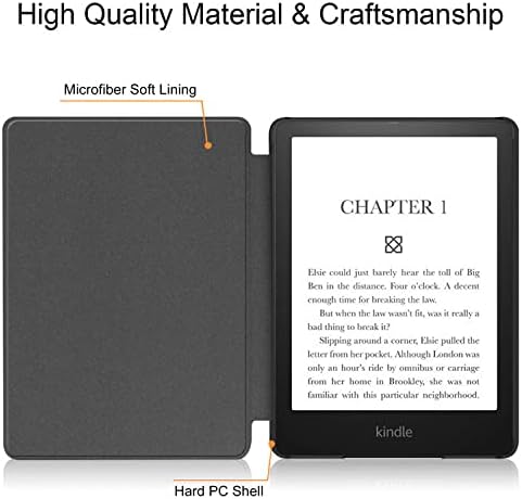 Caixa à prova de água para 6 Kindle Paperwhite 2018 - PU Cover de couro com despertar/sono automático - se encaixa em Kindle Paperwhite, rosa
