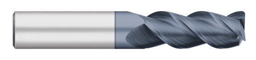 Titan tc49748 moinho de extremidade de carboneto sólido, comprimento regular, 3 flauta, raio de