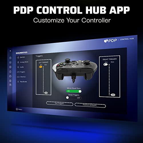 REMAÇÃO DE GAME PDP Controlador Wired Advanced para Xbox Series X | S/Xbox One/PC, personalizável, App SupportDe