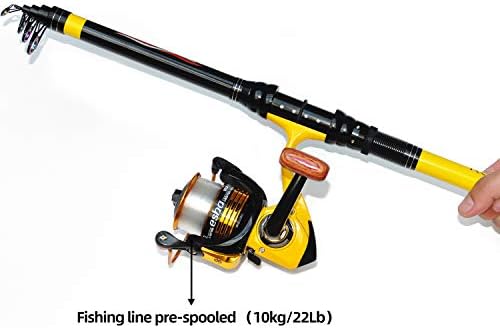 Richcat Fishing Rod and Reel Combo ， Médio Pólos pesados ​​e bobinas kits telescópicos de haste para