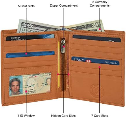 Carteira de Hipster Bifold de Leatherboss com 13 slots de cartão de crédito