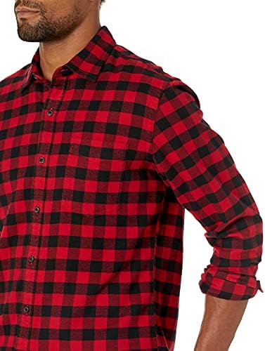 Essentials Men Slim-Fit Sleeve Flannel camisa