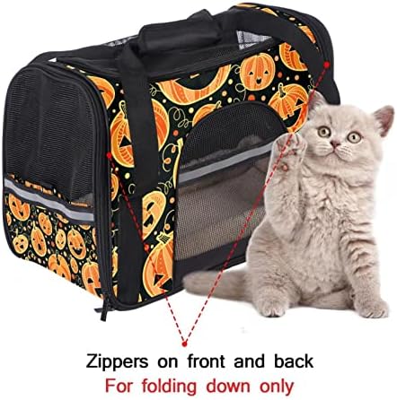 Portador de animais de estimação Adorável Halloween Pumpkin Padrão de pet-sidate Pet Transports Para gatos, cães
