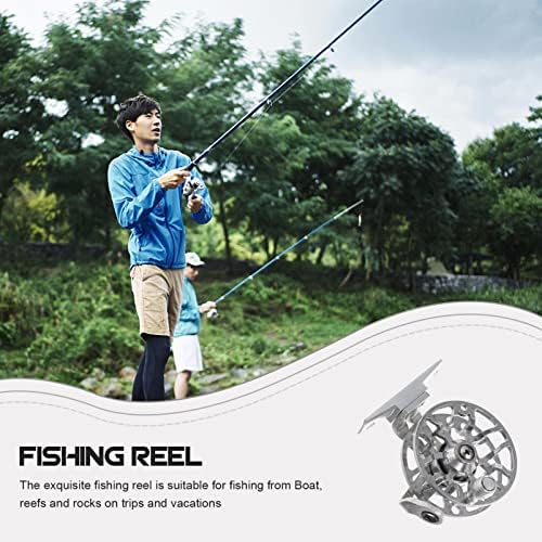 Besportble giratória bobina de pesca de roda de pesca de roda de metal equipamento de pesca com água doce e acessórios de pesca de água salgada vermelha