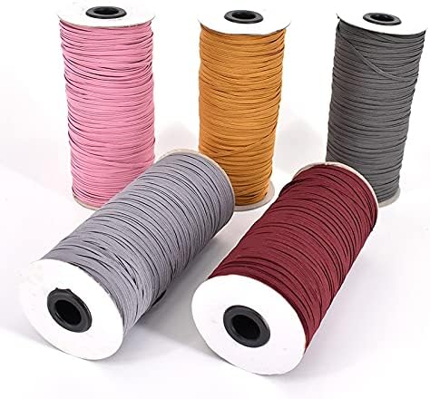 Herrmosa 5yards 3mm elástico banda elástica colorida faixa de borracha banda de corda esticada de corda elástica de fita de fita DIY Acessórios de costura - bege bege