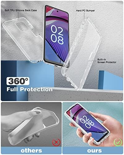 Fntcase para Motorola Moto G -Power -5G 2023 Caso: Clear Moto G 5G 2023 Caixa de telefone celular - Casos de capa de silicone protetores - Proteção completa Capas móveis de borracha à prova de choque fosco
