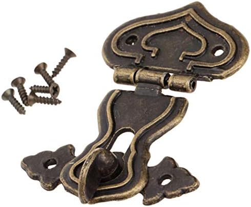 KDKD 1PC Lock Hasp Hook Metal 5 Parafusos Bronze antigo 63x47mm Caixa de madeira decorativa Caixa de madeira