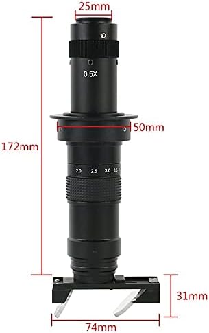 Adaptador de microscópio 180X 300X Acessórios de microscópio de lentes de zoom de zoom ajustável 300x