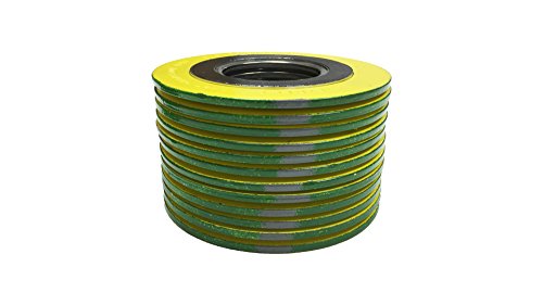 SERLING SEAL 9000IR3316GR2500X12 316L Junta de ferida em espiral em aço inoxidável com anel interno de 316ss e enchimento de grafite flexível, para tubo de 3 , faixa verde com listras cinza