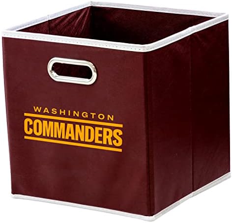 Franklin Sports NFL Bins de armazenamento - recipiente de cubo dobrável + cesta de armazenamento - escritório