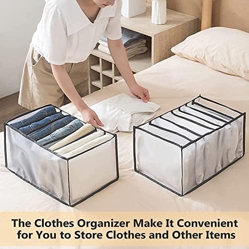 Organizador de roupas de guarda -roupa para roupas dobradas 7 grades, jeans Compartimento de armazenamento Caixa