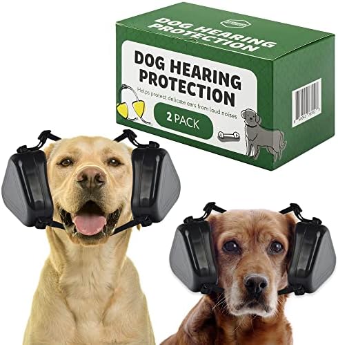 [2 pacote] Med/grandes bandidos de orelha para cães para proteção auditiva avançada para cães - fogos de artifício