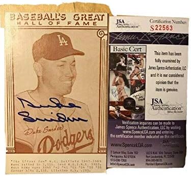 Duke Snider Autograph assinado Dodgers Baseball Great Hall of Fame 3.5x5.5 Pic JSA - Bolalls autografados