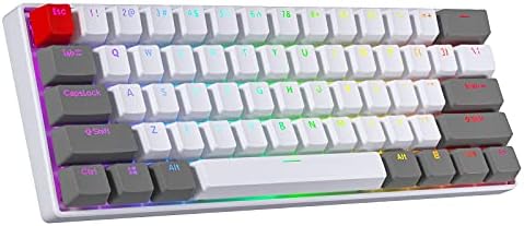 Boyi 61 Mini -teclado mecânico, 60% mini rgb pbt keycap cereja mx switch compact rgb teclado de jogo mecânico