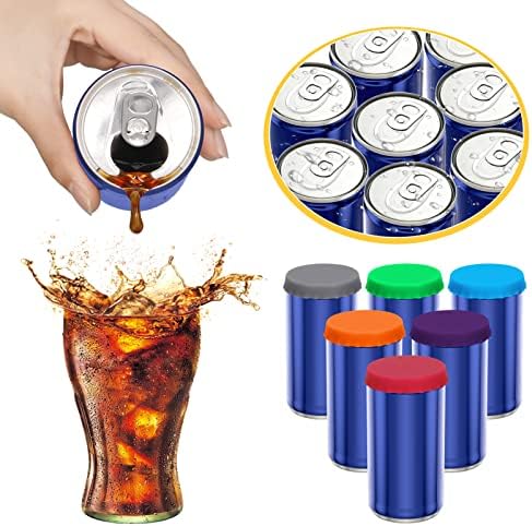Queen King 12 Pack Silicone Soda lata de lâmpadas, refrigerante reutilizável/bebida/cerveja Tampes Tops