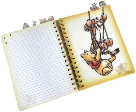 Disney Winnie the Pooh Tab Journal Notebook, Spiral Bound, 144 Páginas ladeadas, 8 x 7 polegadas