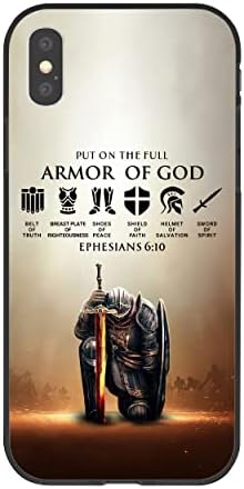 Capa de telefone sazaha, guerreiro de Deus colocado na armadura completa de Deus Efésios 6:10, capa de telefone para iPhone XS Max, iPhone XS Max Top capa