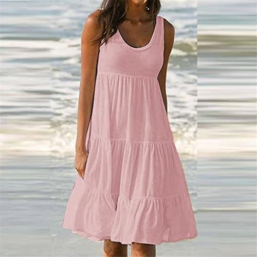 Vestidos de verão Zefotim para mulheres 2023 Manga curta/mangas floral o pescoço midi solt fit praia vestido de camiseta