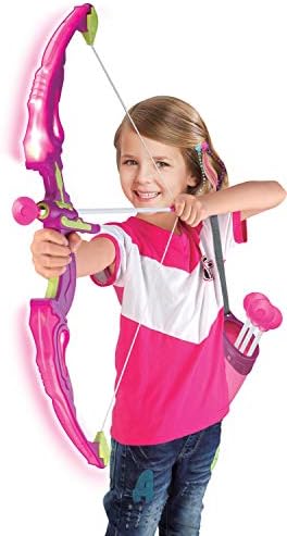 Clique em N 'Play Bow & Arrow Archery Conjunto para crianças, Toy Bow & Arrow que iluminam para brincar ao ar livre com 3 flechas de copo, Target & Quiver, Pratique arco e flecha para crianças de 4 anos